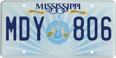 MS license plate MDY806