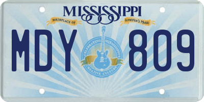 MS license plate MDY809