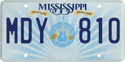 MS license plate MDY810