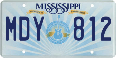 MS license plate MDY812