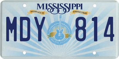 MS license plate MDY814