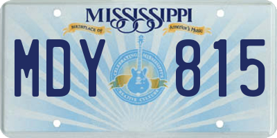 MS license plate MDY815