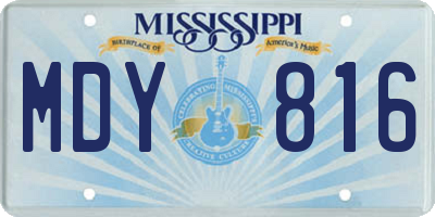 MS license plate MDY816