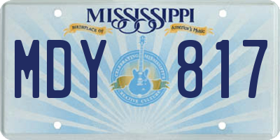 MS license plate MDY817