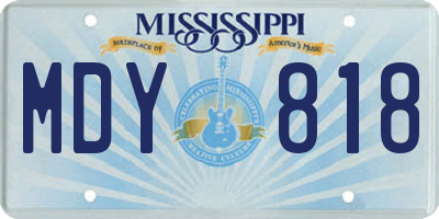 MS license plate MDY818