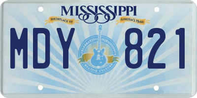 MS license plate MDY821