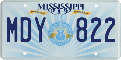 MS license plate MDY822