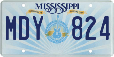MS license plate MDY824