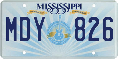 MS license plate MDY826