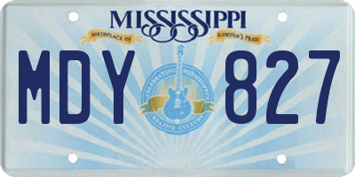 MS license plate MDY827