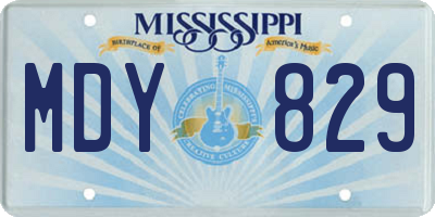 MS license plate MDY829