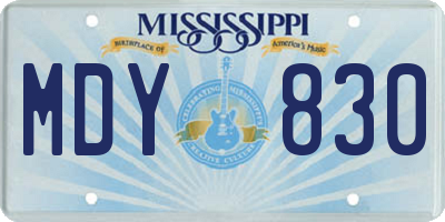 MS license plate MDY830