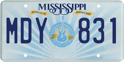 MS license plate MDY831