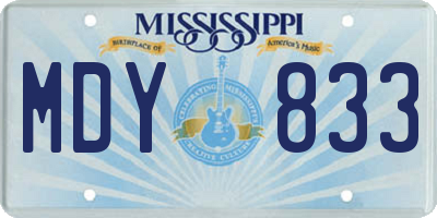 MS license plate MDY833