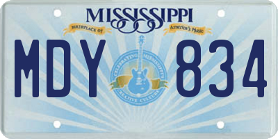 MS license plate MDY834