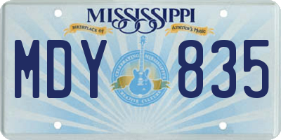 MS license plate MDY835