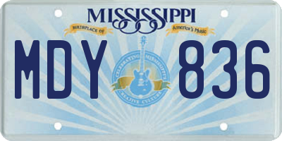 MS license plate MDY836