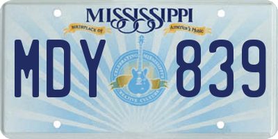 MS license plate MDY839