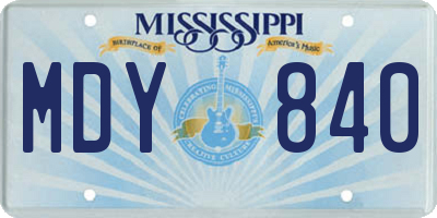 MS license plate MDY840