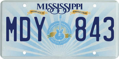 MS license plate MDY843