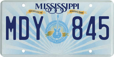 MS license plate MDY845