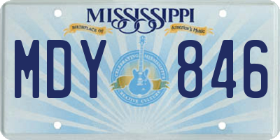 MS license plate MDY846
