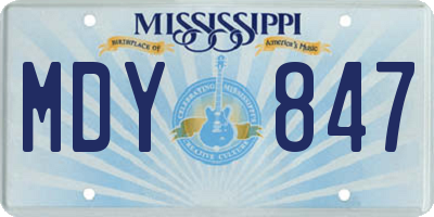 MS license plate MDY847