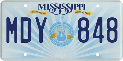 MS license plate MDY848