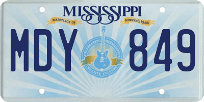 MS license plate MDY849