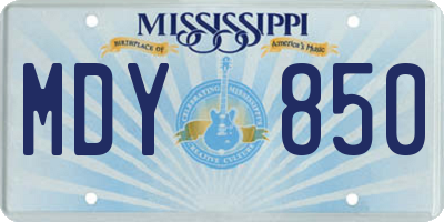 MS license plate MDY850