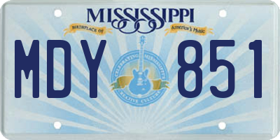 MS license plate MDY851