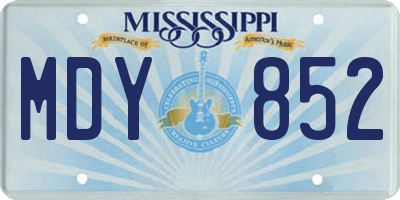 MS license plate MDY852
