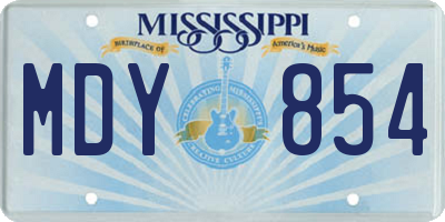 MS license plate MDY854