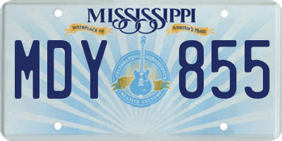 MS license plate MDY855