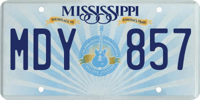 MS license plate MDY857