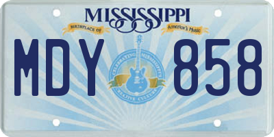 MS license plate MDY858