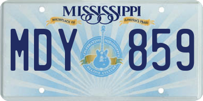 MS license plate MDY859
