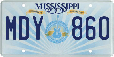 MS license plate MDY860