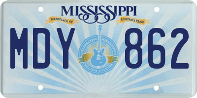 MS license plate MDY862