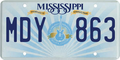 MS license plate MDY863