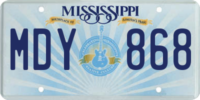 MS license plate MDY868