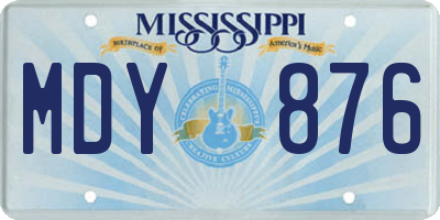 MS license plate MDY876