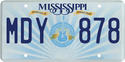 MS license plate MDY878