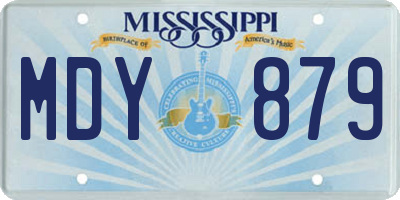 MS license plate MDY879