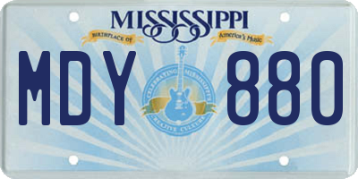 MS license plate MDY880