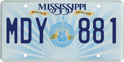 MS license plate MDY881