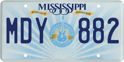 MS license plate MDY882