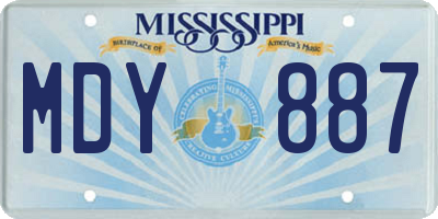 MS license plate MDY887