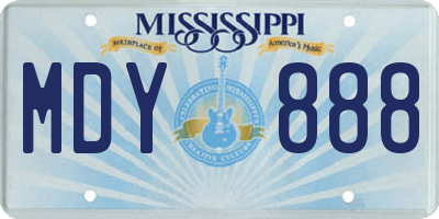 MS license plate MDY888