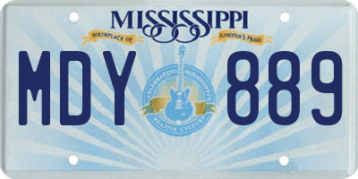 MS license plate MDY889